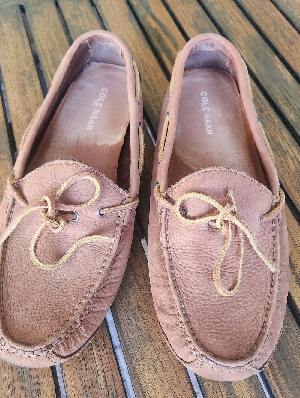 Men's Cole Haan Tan Leather Driving Moccasin Loafers Size 8.5 Classic Comfort